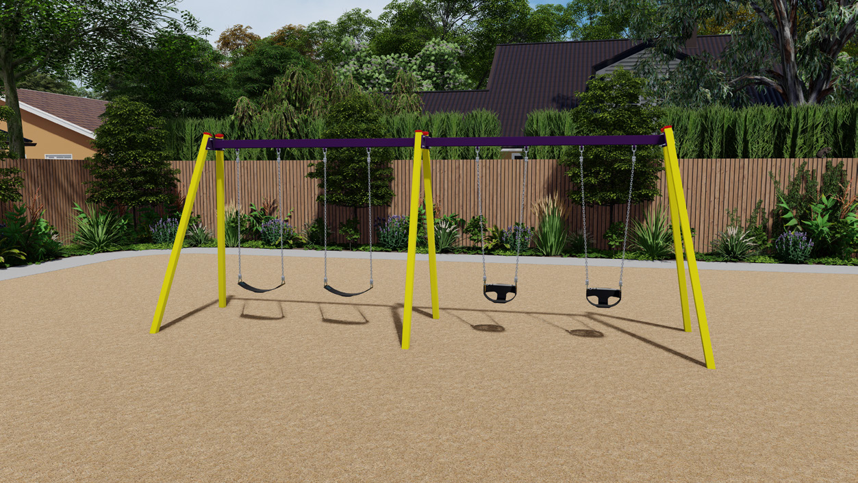 Supervised Early Childhood Swing Frame - Metal - Quad