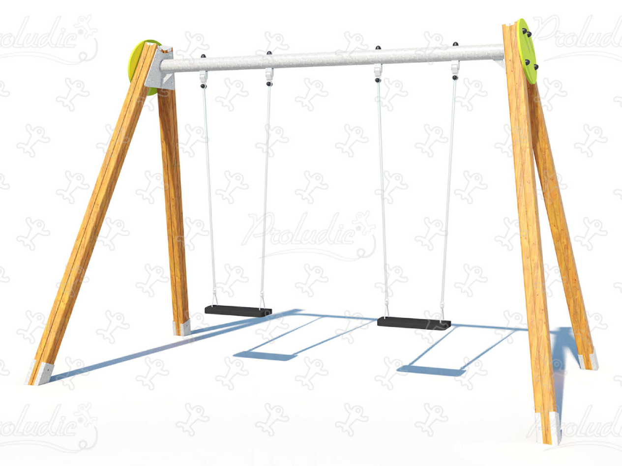 Swing set with 2 flat seats — J450