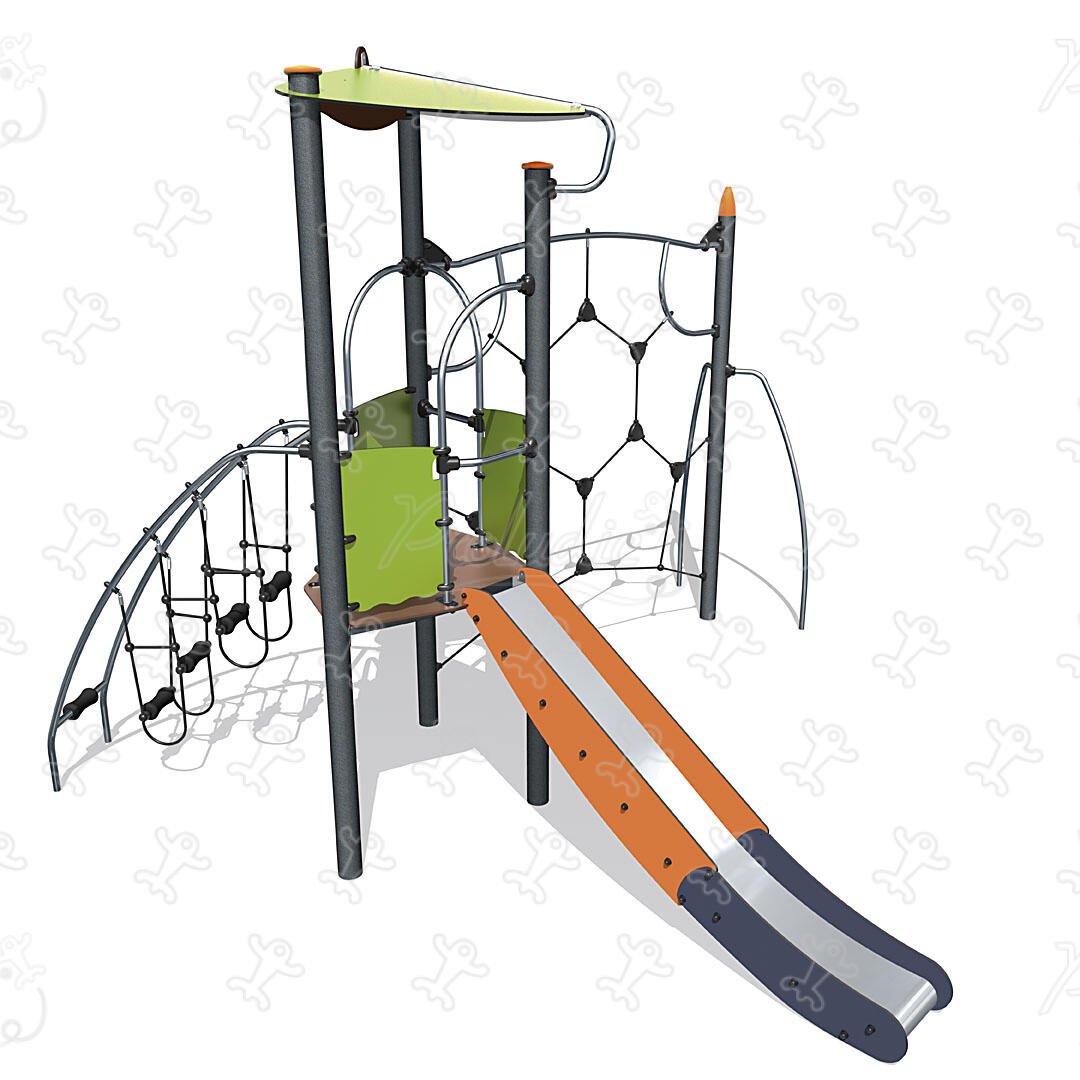Multiplay equipment with climbing activities and slide — J45205