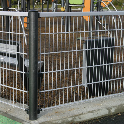 Grill fence panel for playgrounds