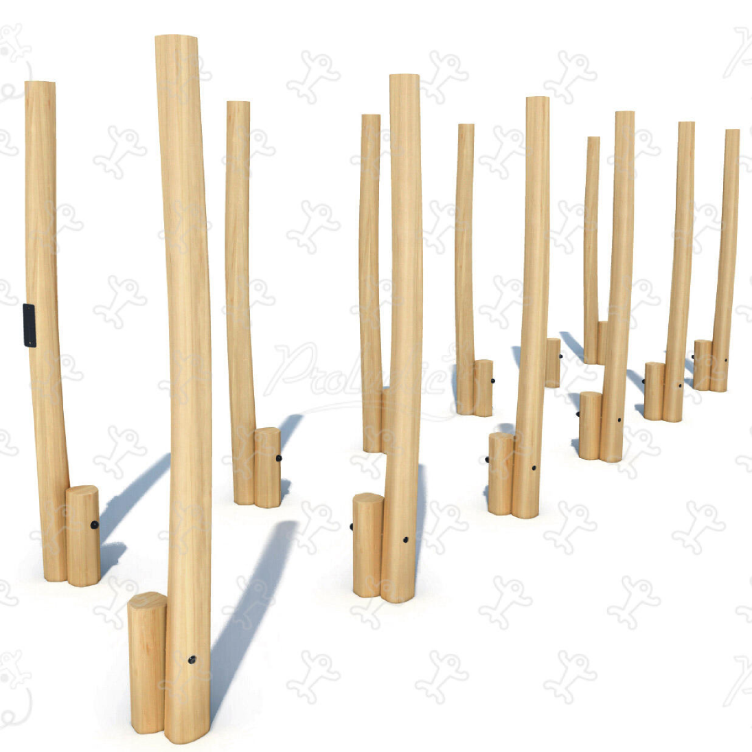 Wooden balancing trail