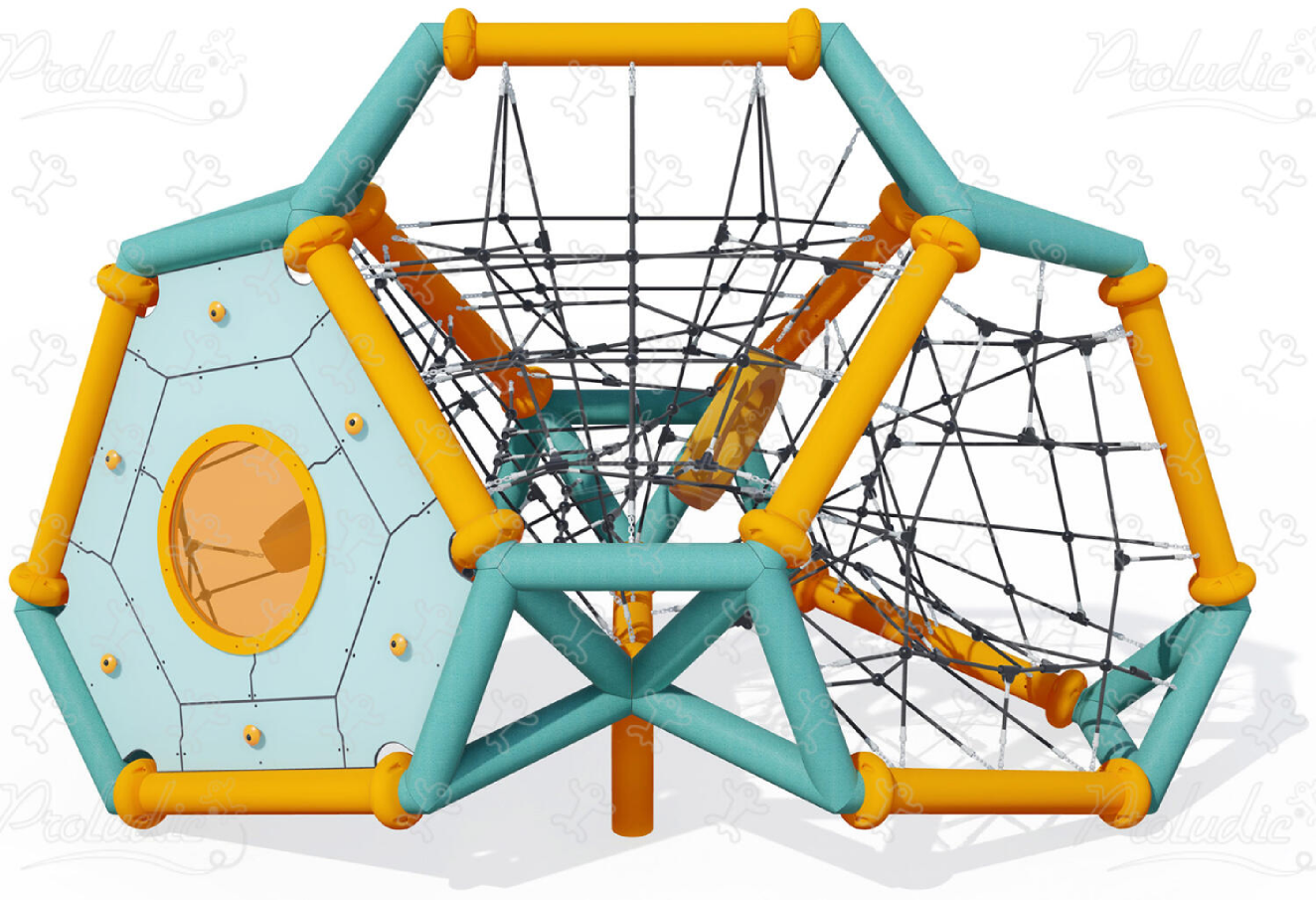 Climbing structure for children with ropes