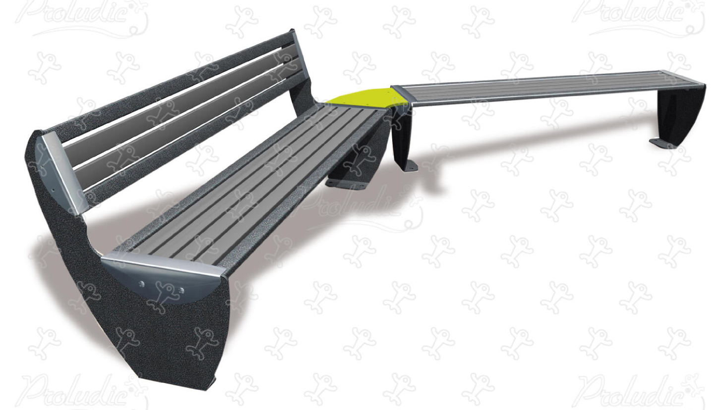 Bench and seat in metal for outdoor furniture