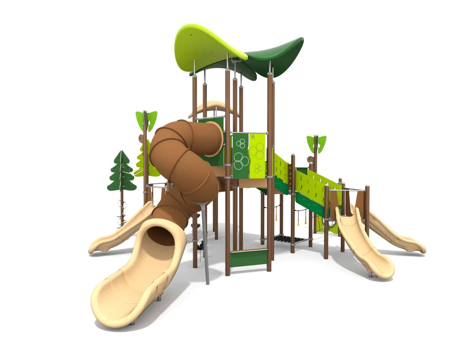 Forest playground set with slide