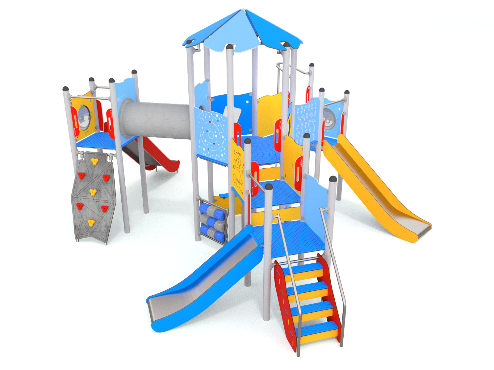 Tower set with slides for the playground