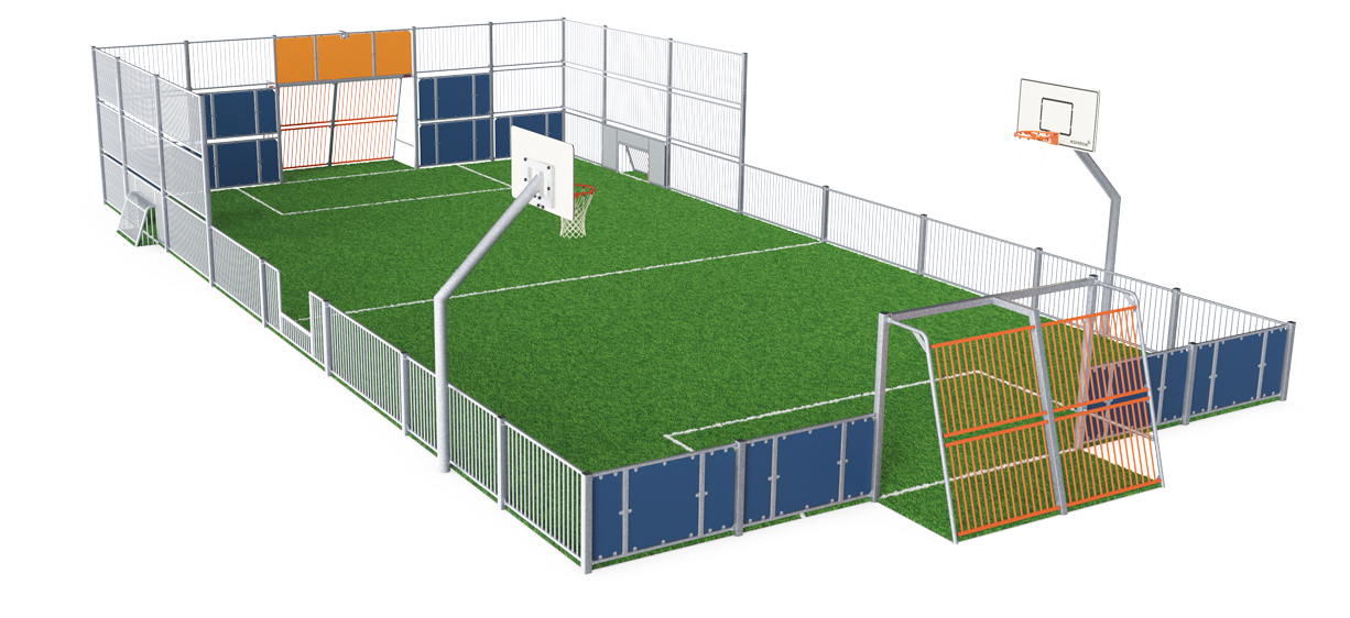 MUGA, 11 x 21m, Low 1m/3m, Steel