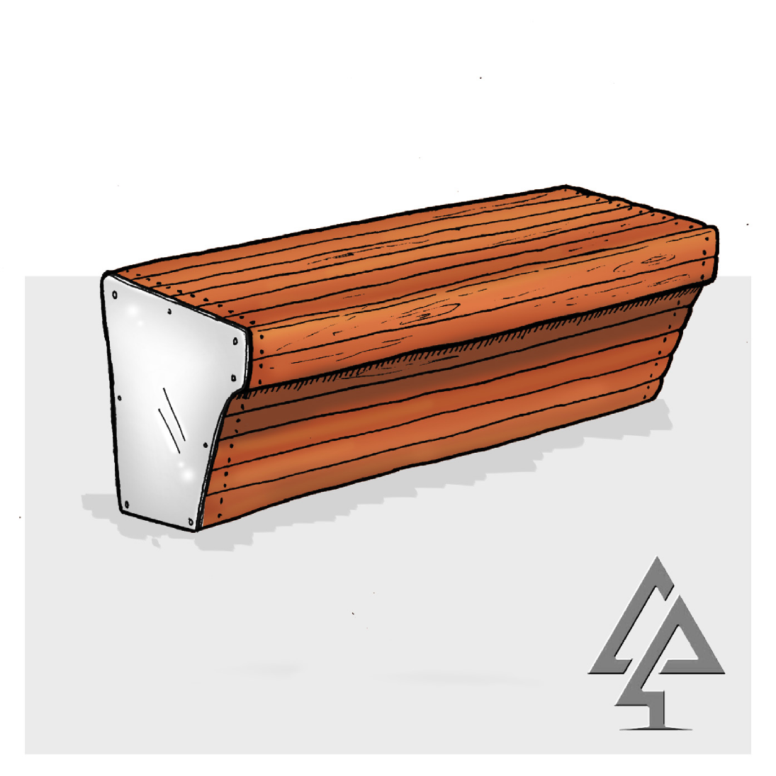 Bench Seat with Stainless Steel Ends